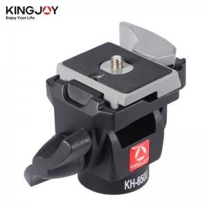 Kingjoy ระดับมืออาชีพสวมใส่ได้สองทางแพนเอียงอลูมิเนียมหมุนได้รูปหัวกล้อง KH-6500